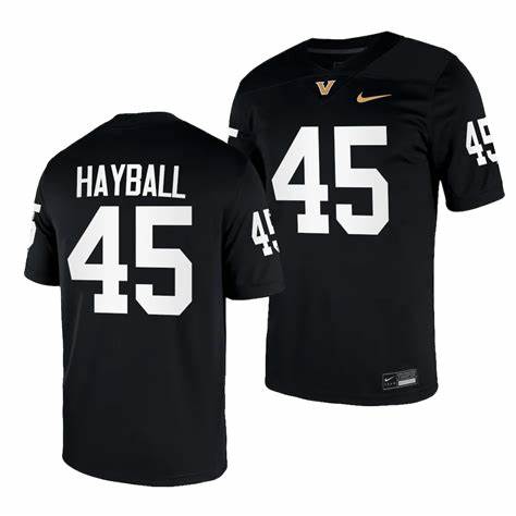 Vanderbilt Commodores #45 Matthew Hayball Black Game Football Jersey