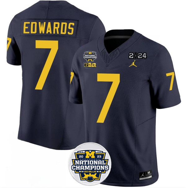 Michigan Wolverines #7 Donovan Edwards Navy National Championship Stitched Jersey Michigan Wolverines #7 Donovan Edwards Navy National Championship Stitched Jersey