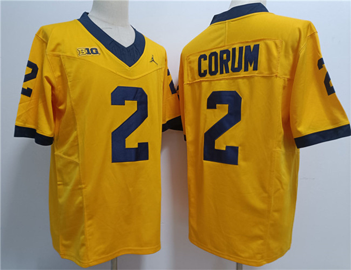 Michigan Wolverines #2 Blake Corum Yellow Stitched Jersey Michigan Wolverines #2 Blake Corum Yellow Stitched Jersey