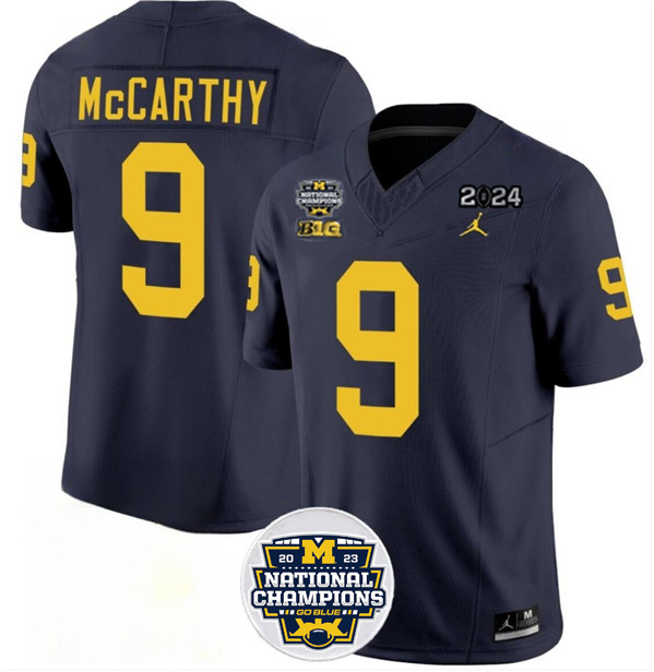 Michigan Wolverines #9 J.J. McCarthy Navy National Championship Stitched Jersey Michigan Wolverines #9 J.J. McCarthy Navy National Championship Stitched Jersey