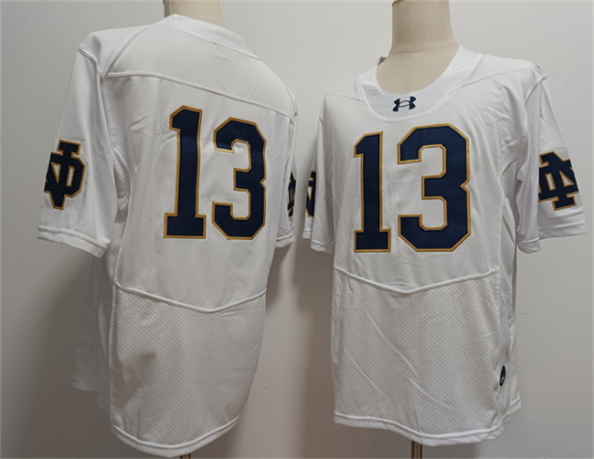 Notre Dame Fighting Irish #13 Riley Leonard White Limited Stitched Jersey