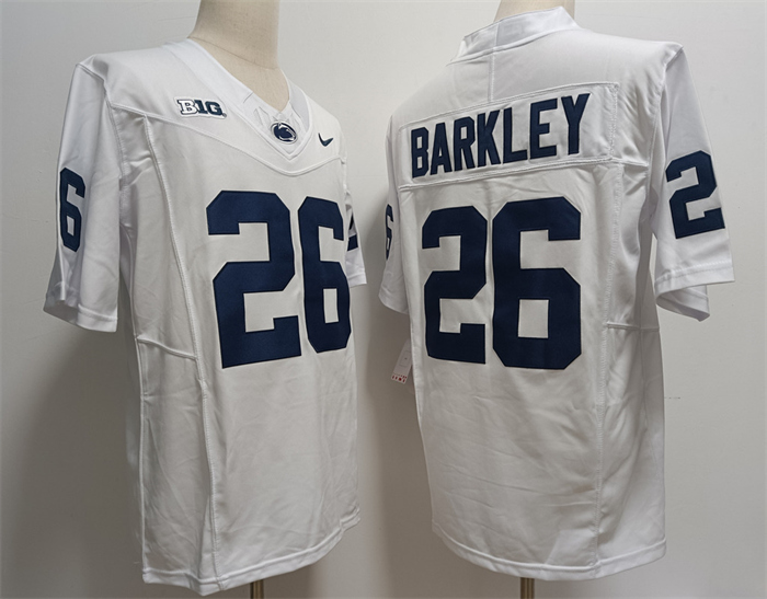 Penn State Nittany Lions #26 Saquon Barkley White Stitched Jersey