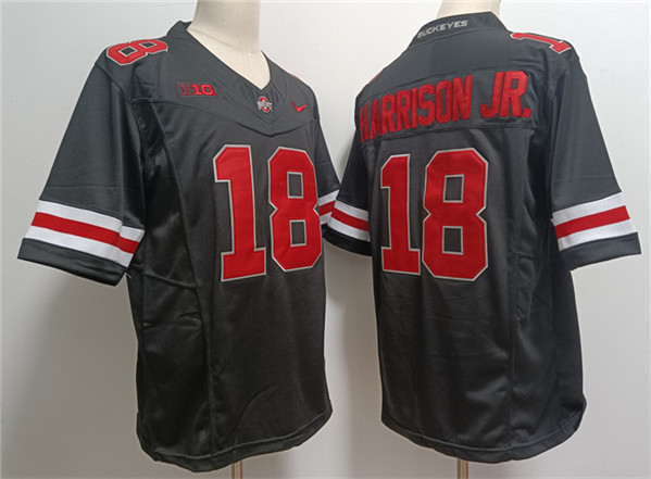 Ohio State Buckeyes #18 Marvin Harrison JR. Black Limited Stitched Jersey Ohio State Buckeyes #18 Marvin Harrison JR. Black Limited Stitched Jersey