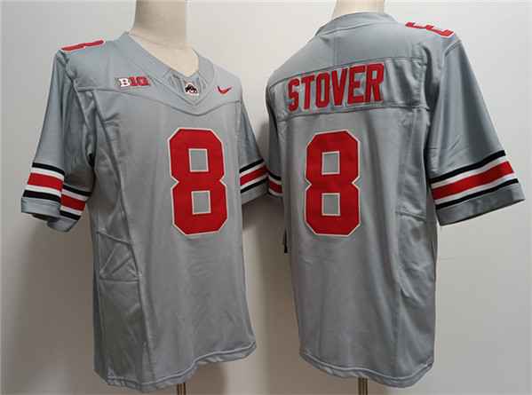 Ohio State Buckeyes #8 Cade Stover Gray Limited Stitched Jersey