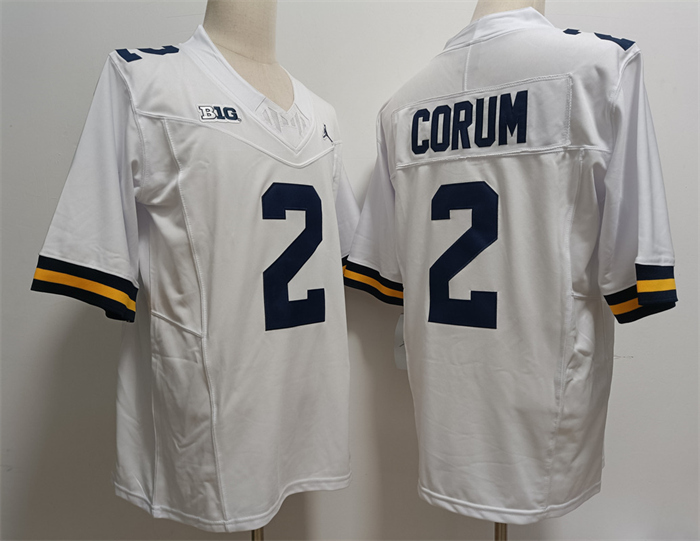 Michigan Wolverines #2 CORUM White Stitched Jersey Michigan Wolverines #2 CORUM White Stitched Jersey