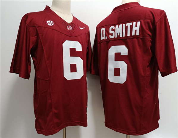 Alabama Crimson Tide #6 DeVonta Smith Red Stitched Jersey