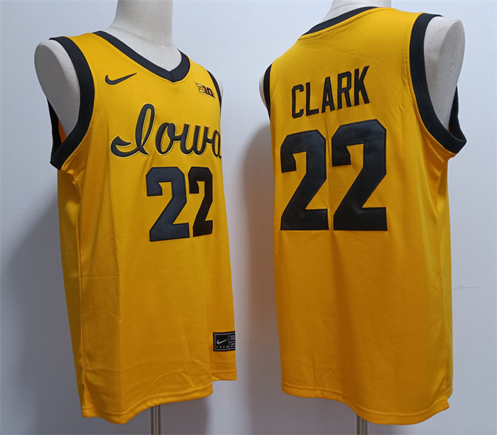 Iowa Hawkeyes #22 Caitlin Clark Yellow Stitched Jersey
