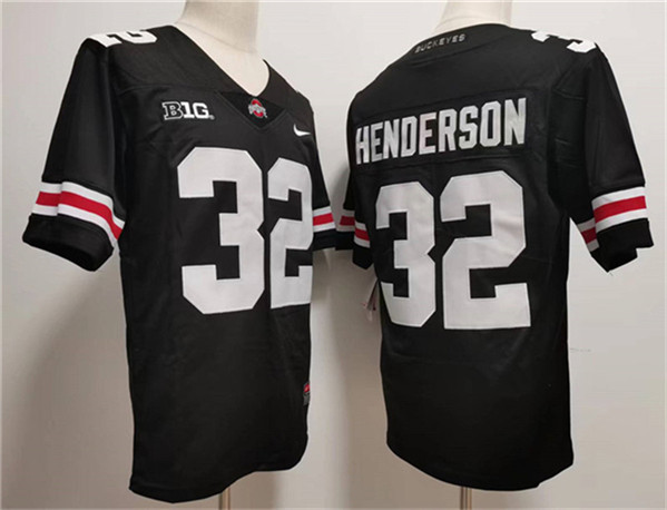 Ohio State Buckeyes #32 TreVeyon Henderson Black Limited Stitched Jersey Ohio State Buckeyes #32 TreVeyon Henderson Black Limited Stitched Jersey