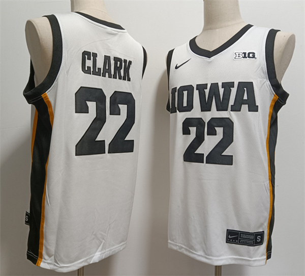Iowa Hawkeyes #22 Caitlin Clark White Stitched Football Jersey