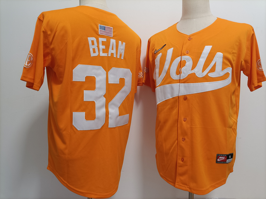 Tennessee Volunteers #32 Drew Beam Orange Stitched Jersey
