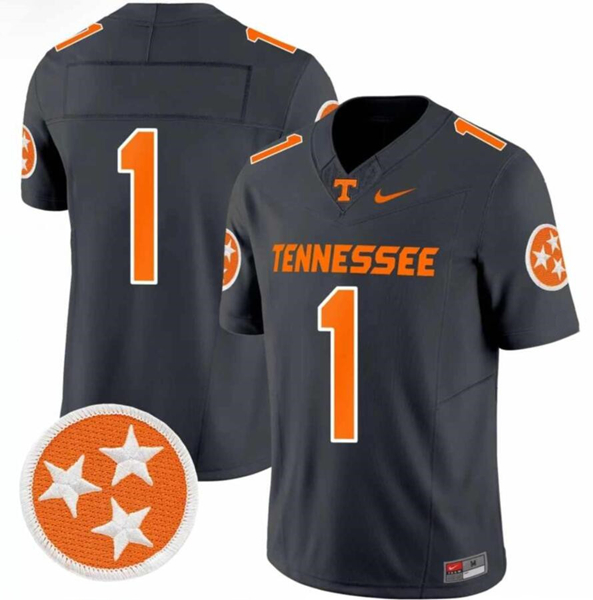 Tennessee Volunteers #1 Charcoal F.U.S.E. Stitched Jersey