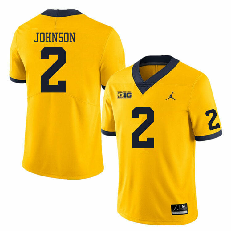 Michigan Wolverines #2 Will Johnson Yellow Stitched Jersey Michigan Wolverines #2 Will Johnson Yellow Stitched Jersey