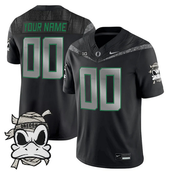 Oregon Ducks Active Player Custom Black 2025 F.U.S.E. Mummy Duck Vapor Limited V1 Stitched Football Jersey Oregon Ducks Active Player Custom Black 2025 F.U.S.E. Mummy Duck Vapor Limited V1 Stitched Football Jersey
