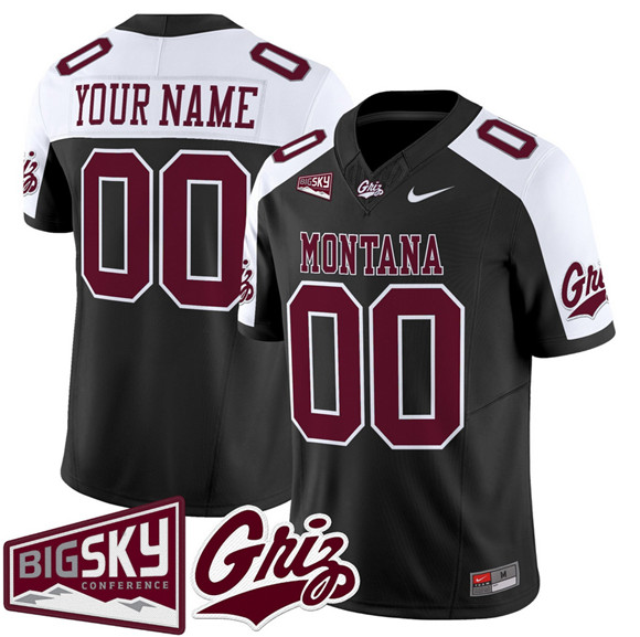 Montana Grizzlies Active Player Custom Black Alternate 2025 F.U.S.E. Big Sky Patch Vapor Limited V1 Stitched Football Jersey