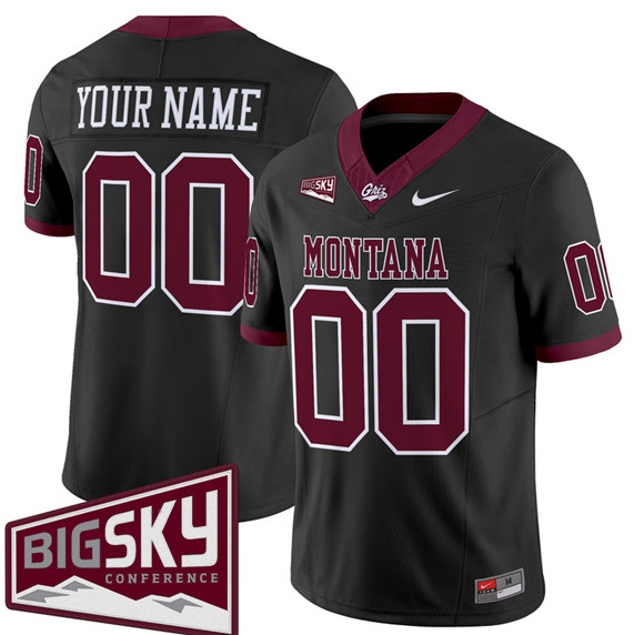 Montana Grizzlies Active Player Custom Black 2025 F.U.S.E. Big Sky Patch Vapor Limited V1 Stitched Football Jersey