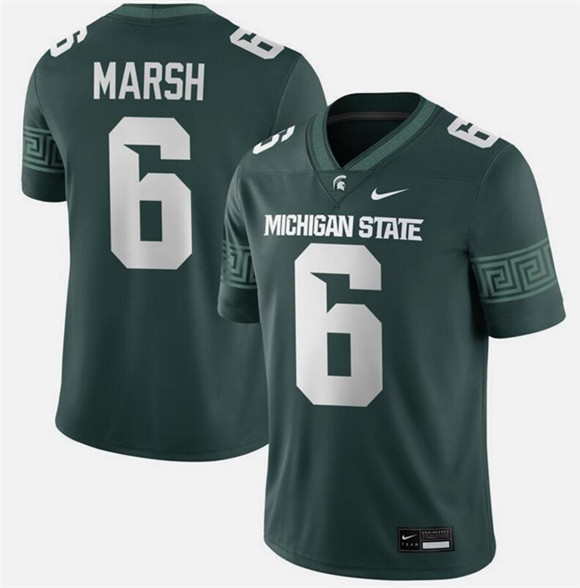 Michigan State Spartans #6 Nick Marsh Green Vapor Limited Stitched Football Jersey
