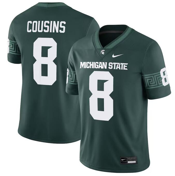 Michigan State Spartans #8 Kirk Cousins Green Vapor Limited Stitched Football Jersey