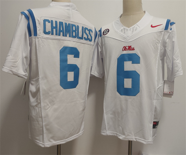 Ole Miss Rebels #6 Trinidad Chambliss White 2025 F.U.S.E. Stitched jersey