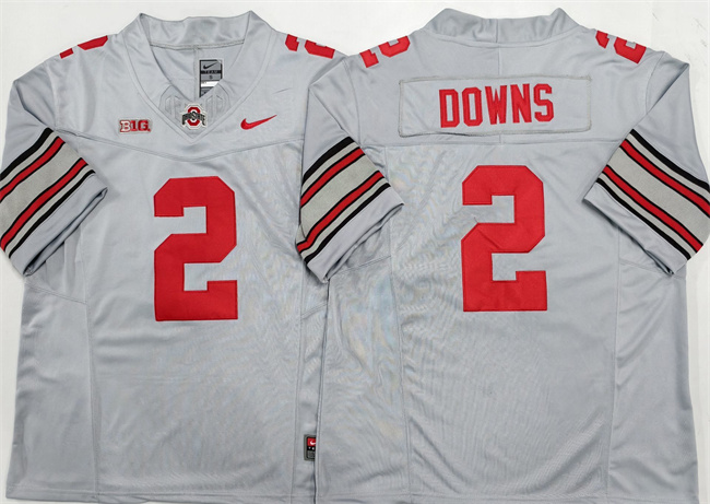 Ohio State Buckeyes #2 Caleb Downs Gray F.U.S.E. Limited Stitched Jersey Ohio State Buckeyes #2 Caleb Downs Gray F.U.S.E. Limited Stitched Jersey