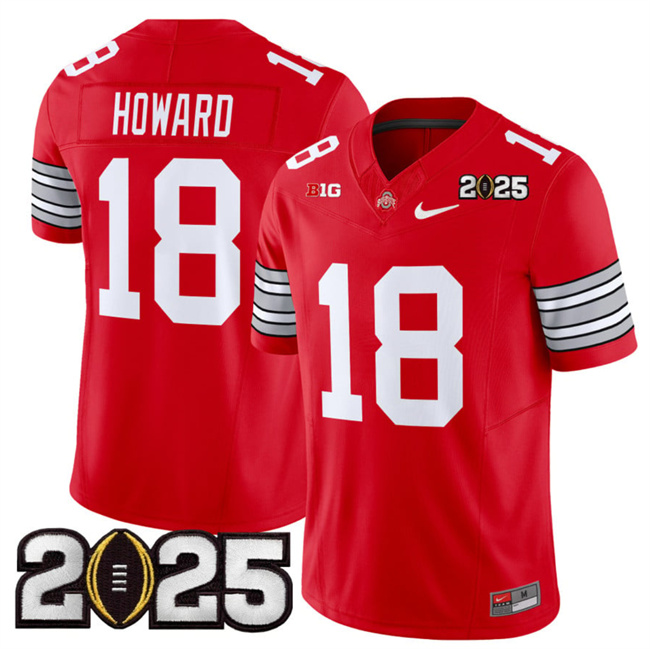 Ohio State Buckeyes #18 Will Howard Red 2025 CFP Final Jersey Ohio State Buckeyes #18 Will Howard Red 2025 CFP Final Jersey