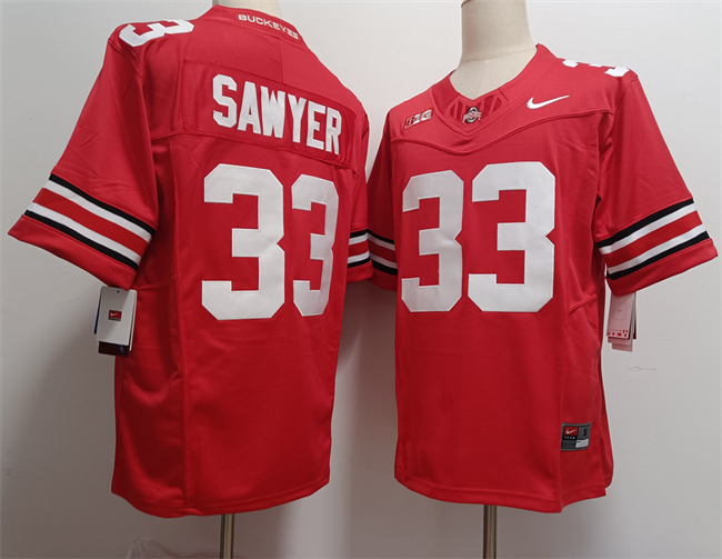Ohio State Buckeyes #33 Jack Sawyer Red Limited Stitched Jersey Ohio State Buckeyes #33 Jack Sawyer Red Limited Stitched Jersey