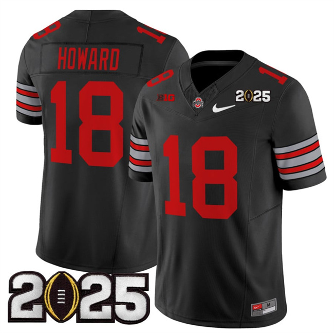 Ohio State Buckeyes #18 Will Howard Black 2025 CFP Final Jersey Ohio State Buckeyes #18 Will Howard Black 2025 CFP Final Jersey
