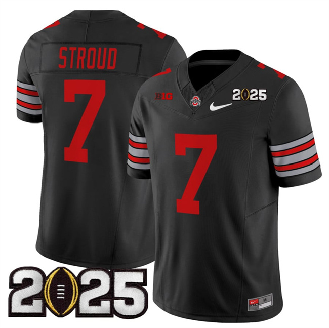 Ohio State Buckeyes #7 C.J. Stroud Black 2025 CFP Final Jersey