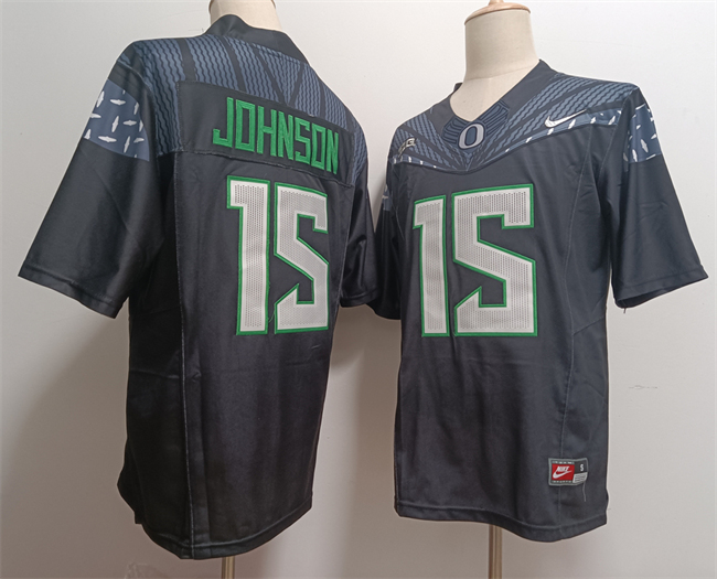 Oregon Ducks #15 Tez Johnson Black Stitched Jersey