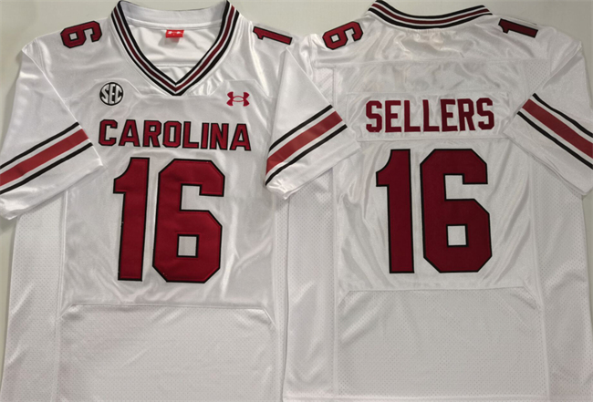 South Carolina Gamecocks #16 LaNorris Sellers White Stitched Jersey