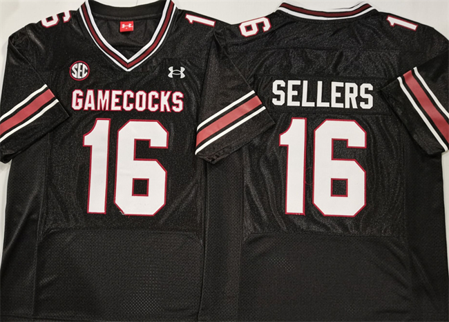 South Carolina Gamecocks #16 LaNorris Sellers Black Stitched Jersey