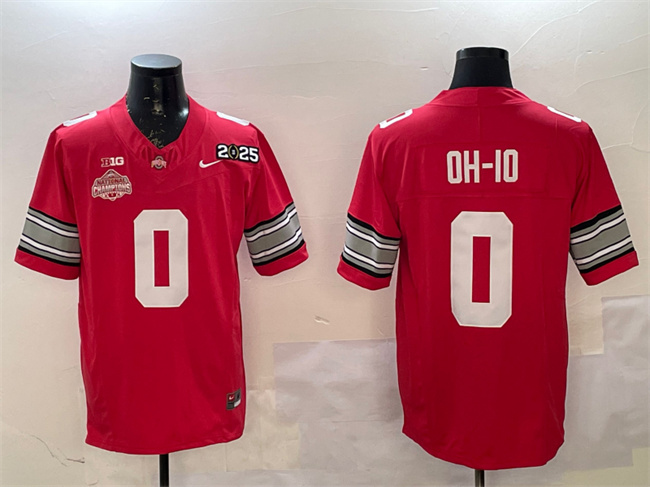 Ohio State Buckeyes #0 OH-IO Red 2025 CFP Champions Jersey
