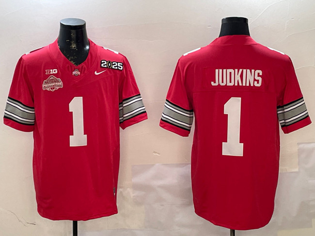 Ohio State Buckeyes #1 Quinshon Judkins Red 2025 CFP Champions Jersey Ohio State Buckeyes #1 Quinshon Judkins Red 2025 CFP Champions Jersey