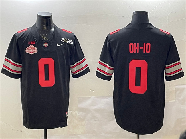 Ohio State Buckeyes #0 OH-IO Black 2025 CFP Champions Jersey