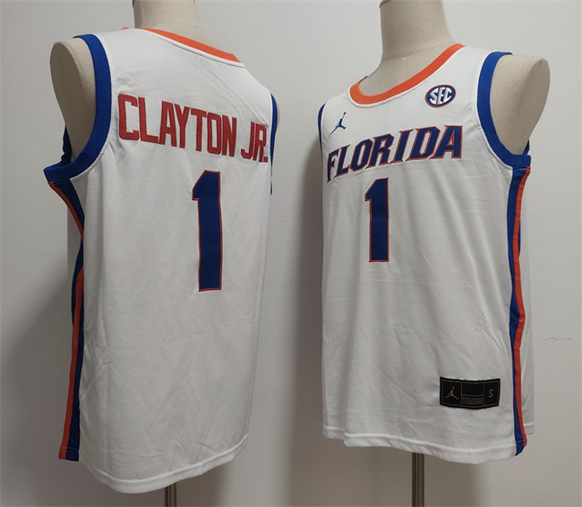 Florida Gators #1 Walter Clayton Jr. White Stitched Basketball Jersey