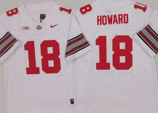 Ohio State Buckeyes #18 Will Howard White Limited Stitched Jersey Ohio State Buckeyes #18 Will Howard White Limited Stitched Jersey