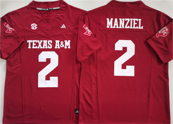 Texas A&M Aggies #2 Johnny Manziel Red Stitched Jersey