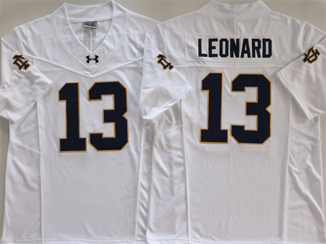 Notre Dame Fighting Irish #13 Riley Leonard White Limited Stitched Jersey