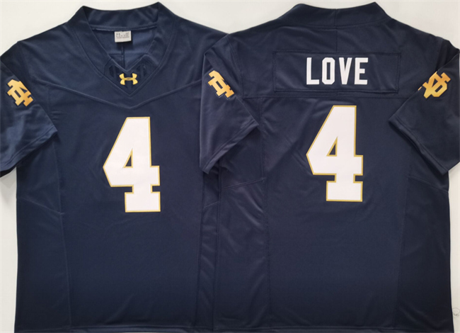 Notre Dame Fighting Irish #4 Jeremiyah Love Navy Limited Stitched Jersey