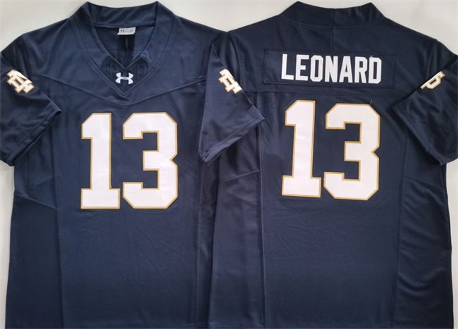 Notre Dame Fighting Irish #13 Riley Leonard Navy Limited Stitched Jersey