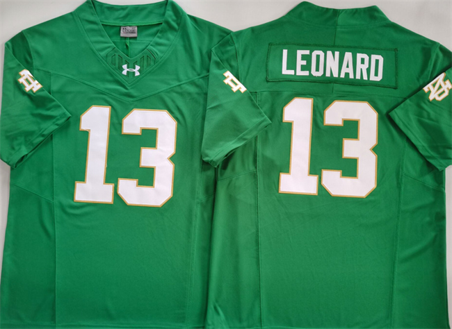 Notre Dame Fighting Irish #13 Riley Leonard Green Limited Stitched Jersey