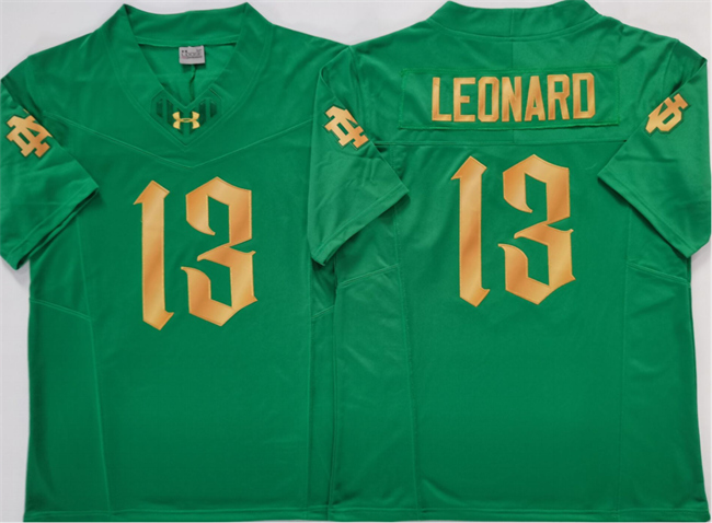 Notre Dame Fighting Irish #13 Riley Leonard Green Limited Stitched Jersey