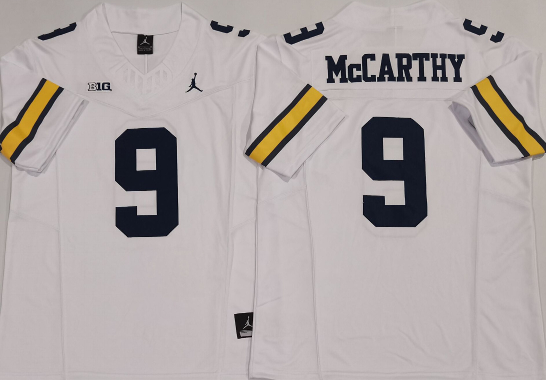 Michigan Wolverines #9 J.J. McCarthy White Stitched Jersey Michigan Wolverines #9 J.J. McCarthy White Stitched Jersey