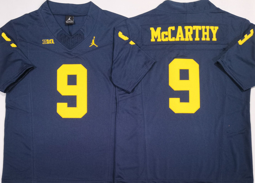 Michigan Wolverines #9 J.J. McCarthy Navy Stitched Jersey Michigan Wolverines #9 J.J. McCarthy Navy Stitched Jersey
