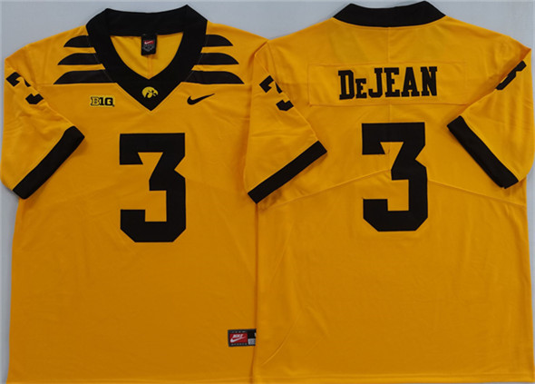 Iowa Hawkeyes #3 Cooper DeJean Yellow 2025 Stitched Jersey
