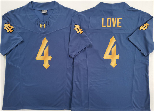 Notre Dame Fighting Irish #4 Jeremiyah Love Navy Blue 2025 F.U.S.E. Limited Stitched Jersey