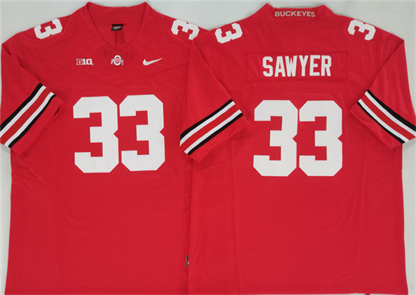 Ohio State Buckeyes #33 Jack Sawyer Red 2025 F.U.S.E. Limited Stitched Jersey Ohio State Buckeyes #33 Jack Sawyer Red 2025 F.U.S.E. Limited Stitched Jersey