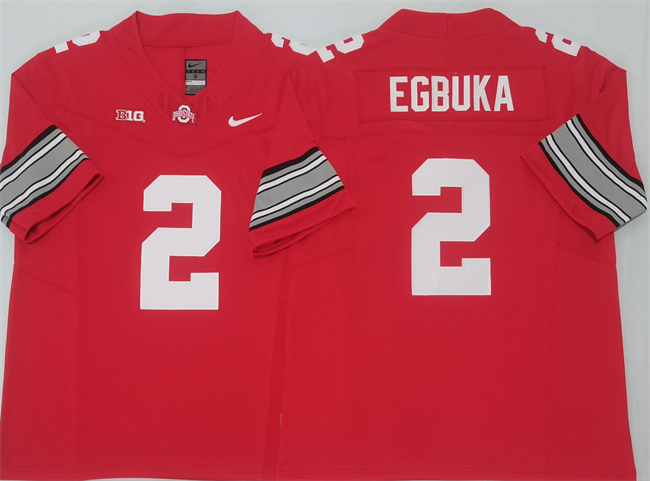 Ohio State Buckeyes #2 Emeka Egbuka Red 2025 F.U.S.E. Limited Stitched Jersey Ohio State Buckeyes #2 Emeka Egbuka Red 2025 F.U.S.E. Limited Stitched Jersey