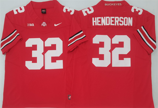 Ohio State Buckeyes #32 TreVeyon Henderson Red 2025 F.U.S.E. Limited Stitched Jersey Ohio State Buckeyes #32 TreVeyon Henderson Red 2025 F.U.S.E. Limited Stitched Jersey