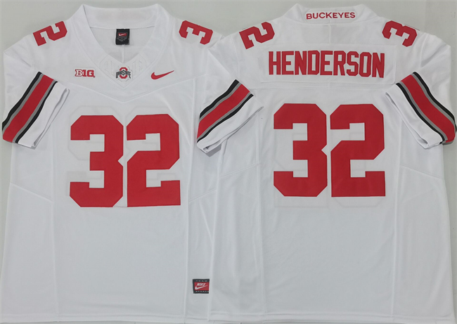 Ohio State Buckeyes #32 TreVeyon Henderson White 2025 F.U.S.E. Limited Stitched Jersey Ohio State Buckeyes #32 TreVeyon Henderson White 2025 F.U.S.E. Limited Stitched Jersey