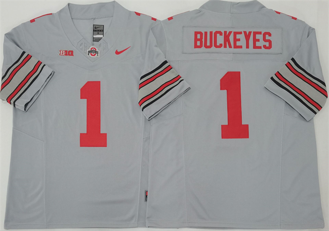 Ohio State Buckeyes #1 Buckeyes Gray 2025 F.U.S.E. Limited Stitched Jersey